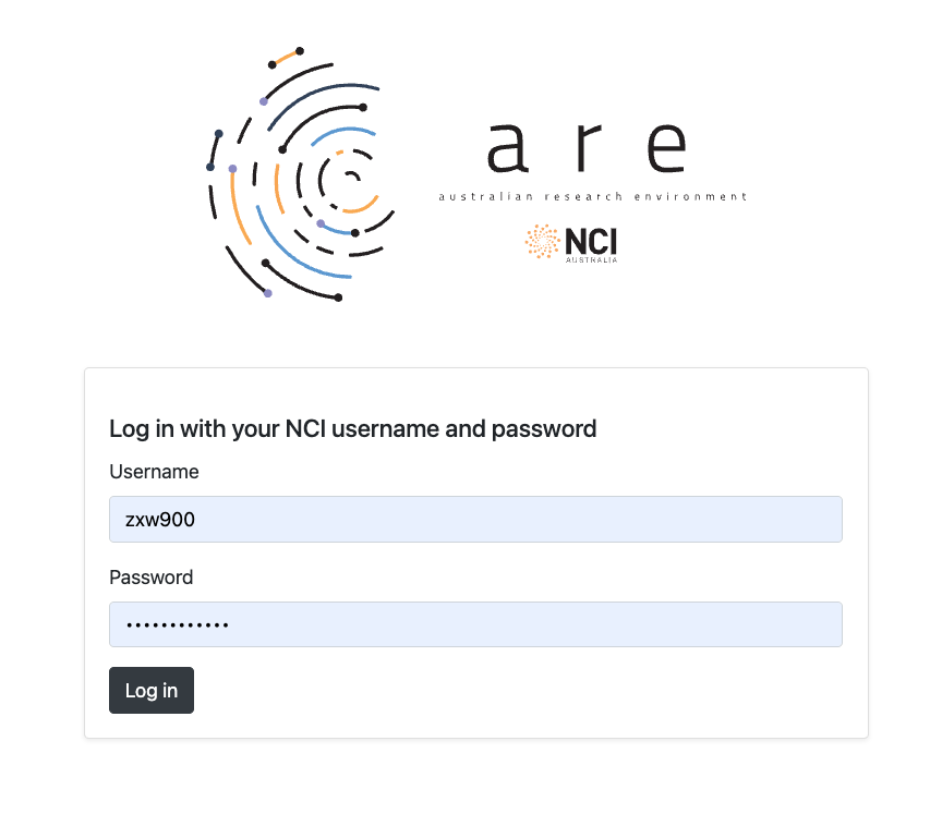 ARE Login Page